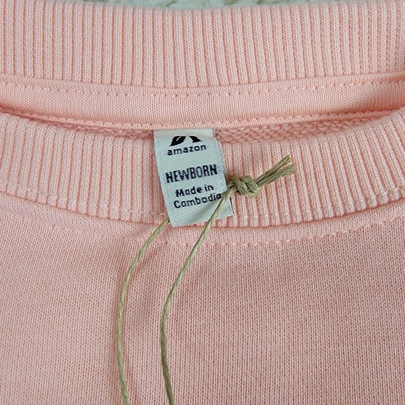 Unisex Organic Cotton Peach Crewneck Sweatshirt Newborn Lot of 2 - Picture 2 of 12